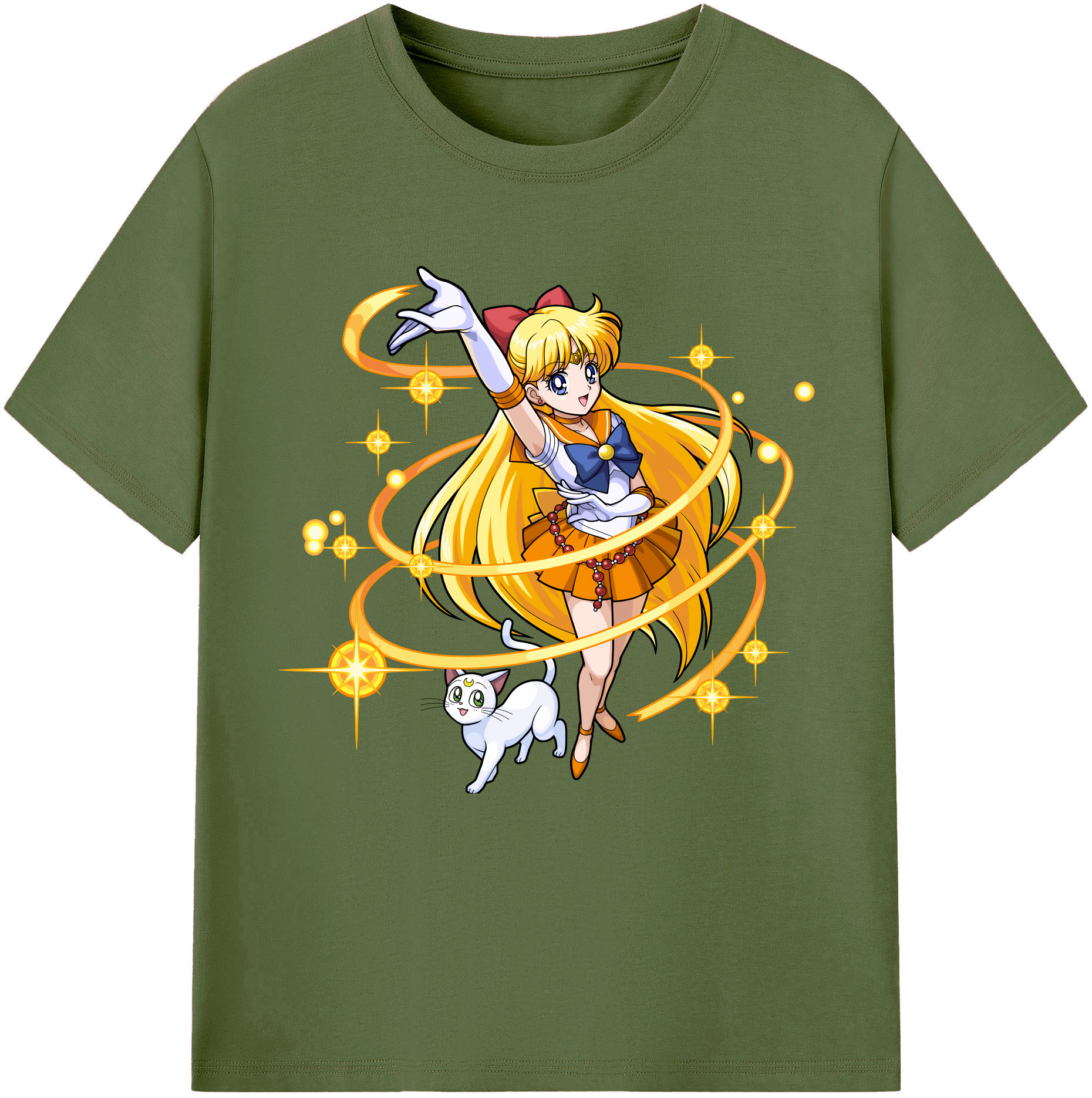 （画像用） 美少女戦士セーラームーン 愛野 美奈子 あいの みなこ Sailor Moon Aino Minako 綿100％半袖Tシャツ（フロントプリント）